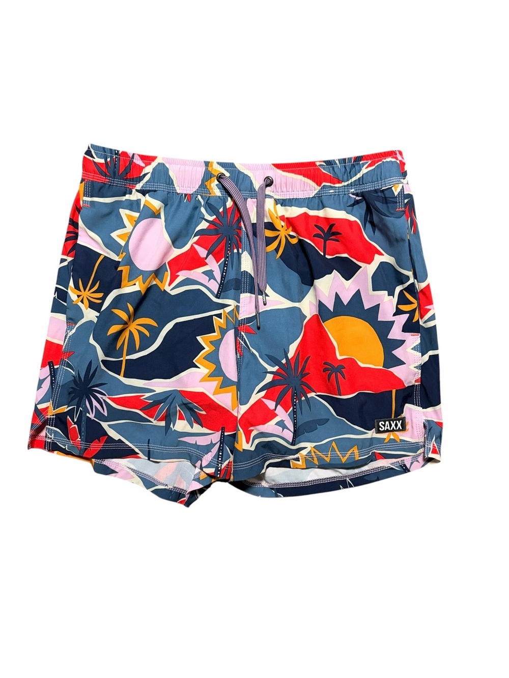 SAXX OH BUOY 2N1 WITH DROPTEMP™ COOLING LINER NAVY PRINT SIZE MEDIUM